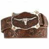 Justin Men's Floral Tooled Leather Belt Tan -Justin Shop 120241 22 P1