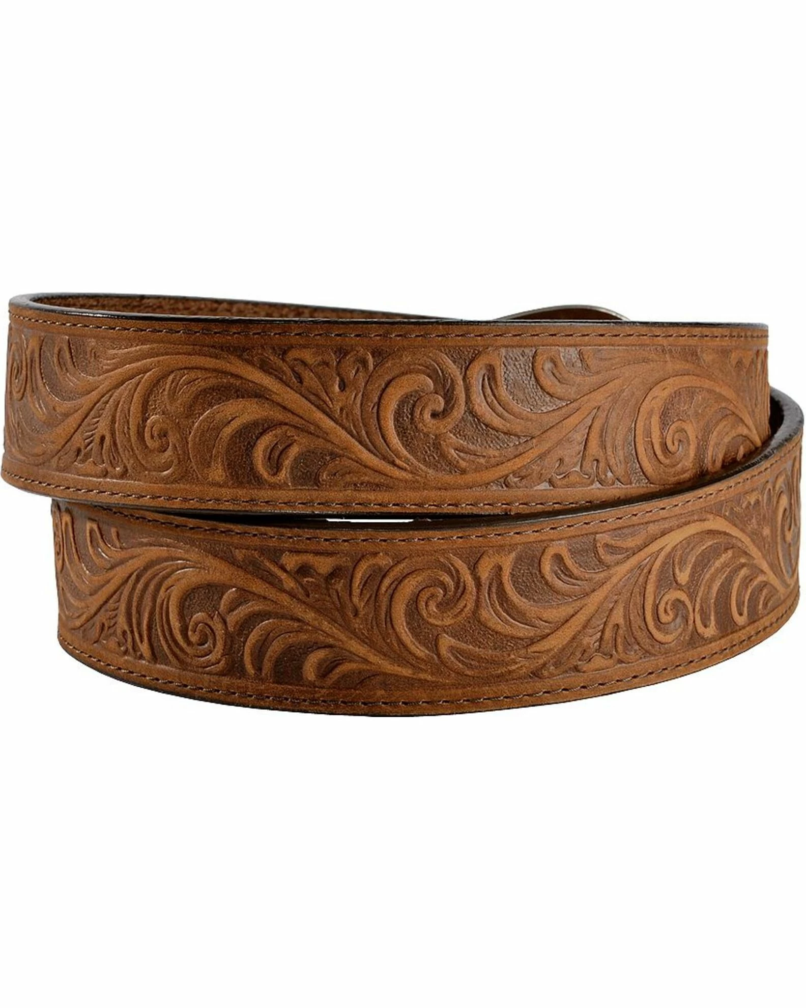 Justin Western Hand Tooled Leather Belt For Men's 4 Justin Western Hand Tooled Leather Belt For Men's - Image 2