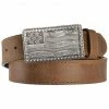 Justin Men's Flying High Leather Belt With Flag Buckle Brown 2 Justin Men's Flying High Leather Belt With Flag Buckle Brown -Justin Shop 120Z86 41 P1