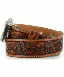 Justin Kid's Tooled Leather Belt For Boys' Brown 10 Justin Kid's Tooled Leather Belt For Boys' Brown -Justin Shop 2000076537 200 D2