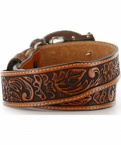Justin Kid's Tooled Leather Belt For Boys' Brown 9 Justin Kid's Tooled Leather Belt For Boys' Brown -Justin Shop 2000076537 200 P2