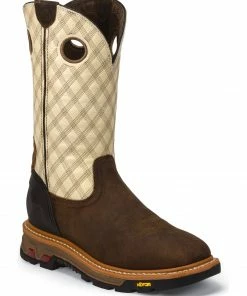 Justin Men's Commander-X5 Pull-On Work Boots Tan