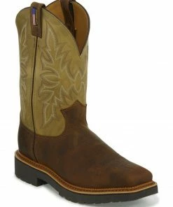Justin Men's Scottsbluff Tan Electrical Hazard Work Boots - Steel Toe