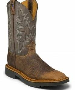 Justin Men's Scottsbluff Grey Electrical Hazard Work Boots - Soft Toe Brown