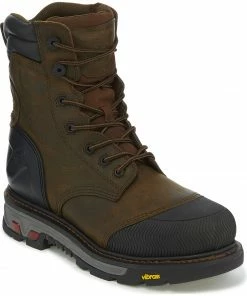 Justin Men's Brown Warhawk Waterproof 8" Work Boots - Composite Toe