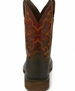 Justin Men's Oxblood Waterproof Western Work Boots - Steel Toe -Justin Shop 2000231727 200 P3