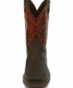 Justin Men's Oxblood Waterproof Western Work Boots - Steel Toe -Justin Shop 2000231727 200 P4