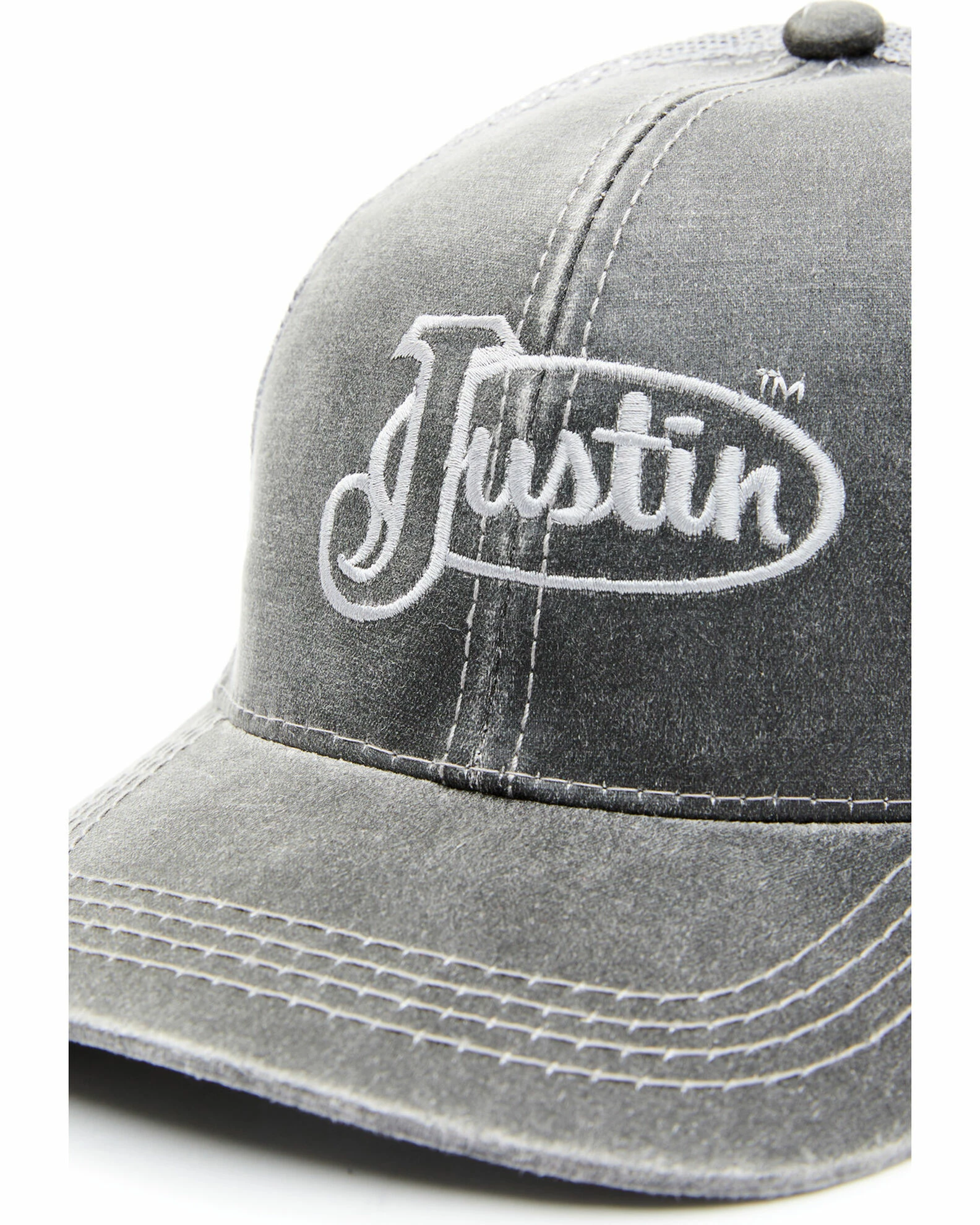 Justin Men's Black Logo Mesh-Back Ball Cap 4 Justin Men's Black Logo Mesh-Back Ball Cap - Image 2