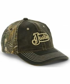 Justin Men's Camo Print Logo Mesh-Back Ball Cap 