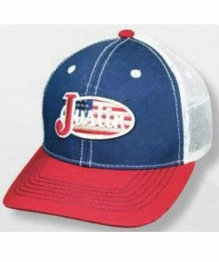 Justin Men's Red White & Blue Flag Logo Mesh-Back Ball Cap 