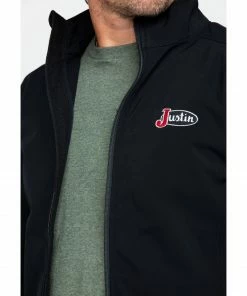 Justin Men's Black Laminated Softshell Bonded Jacket  -Justin Shop 2000258266 001 P4