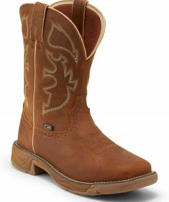 Justin Men's Stampede Rush Waterproof Western Work Boots - Steel Toe
