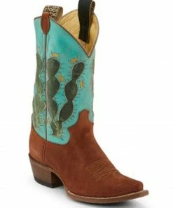 Justin Women's Pearce'd Tobacco Western Boots - Narrow Square Toe