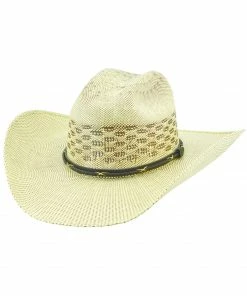 Justin Men's Salt Creek Natural Woven Western Straw Hat  Brown