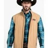 Justin Men's Khaki Fleece Laminated Vest Beige/khaki
