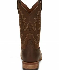 Justin Men's Tallyman Brown Western Boots - Wide Square Toe -Justin Shop 2000292191 200 P4