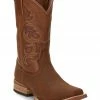 Justin Men's Cowman Cognac Western Boots - Wide Square Toe 2 Justin Men's Cowman Cognac Western Boots - Wide Square Toe -Justin Shop 2000292197 235 P1