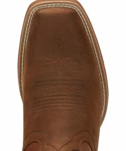 Justin Men's Cowman Cognac Western Boots - Wide Square Toe -Justin Shop 2000292197 235 P6