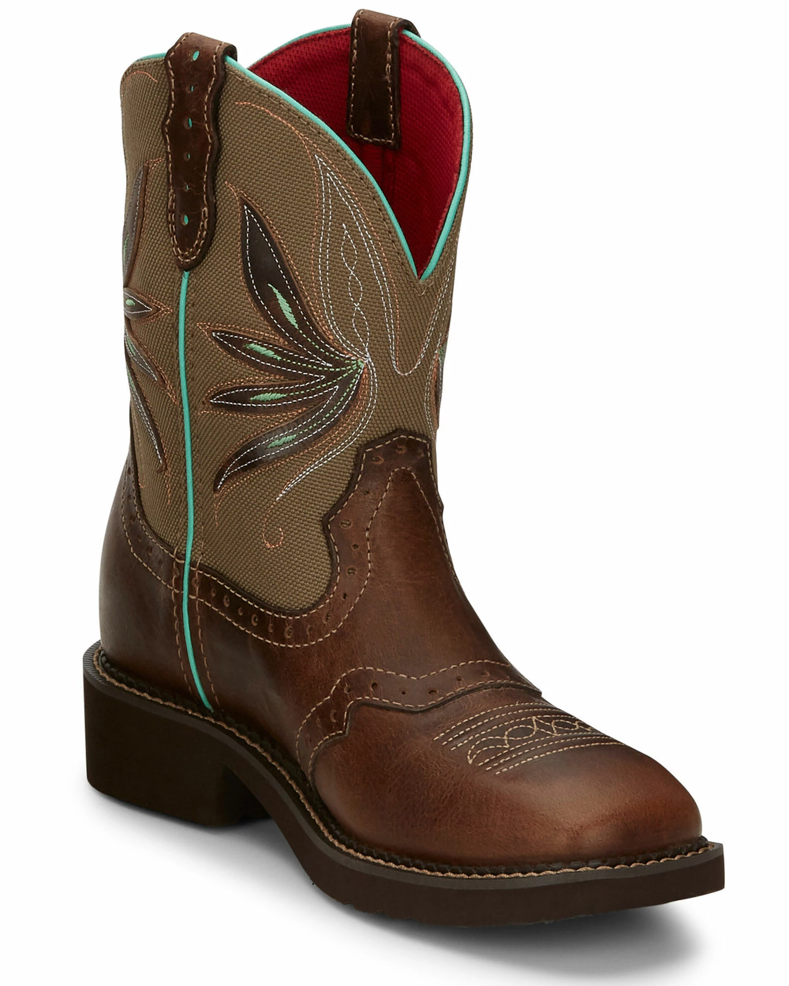 Justin Women's Nettie Tan Western Boots - Wide Square Toe 4 Justin Women's Nettie Tan Western Boots - Wide Square Toe - Image 2