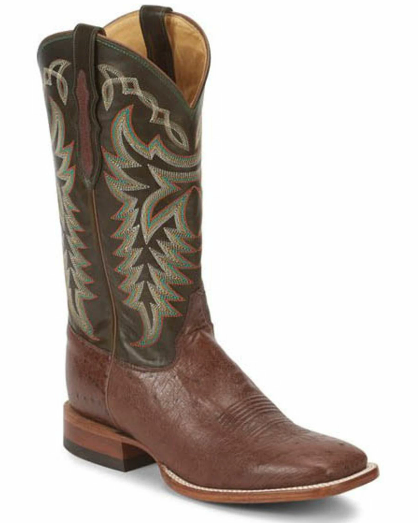Justin Men's Pascoe Kango Smooth Ostrich Western Boots - Wide Square Toe 3 Justin Men's Pascoe Kango Smooth Ostrich Western Boots - Wide Square Toe