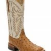 Justin Men's Pascoe Full-Quill Ostrich Western Boots - Wide Square Toe -Justin Shop 2000292429 200 P1