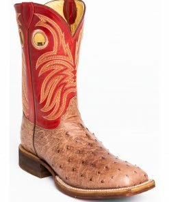 Justin Men's Cognac Ostrich Western Boots - Wide Square Toe -Justin Shop 2000306770 235 P1 1