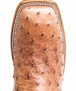 Justin Men's Cognac Ostrich Western Boots - Wide Square Toe -Justin Shop 2000306770 235 P6