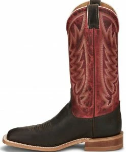 Justin Men's Andrews Chocolate Western Boots - Wide Square Toe -Justin Shop 2000322838 240 P3