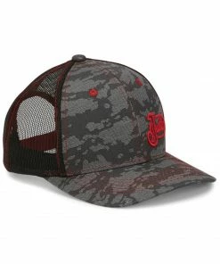 Justin Men's Grey Camo & Red Embroidered Logo Mesh-Back Ball Cap  -Justin Shop 2000323424 020 P3