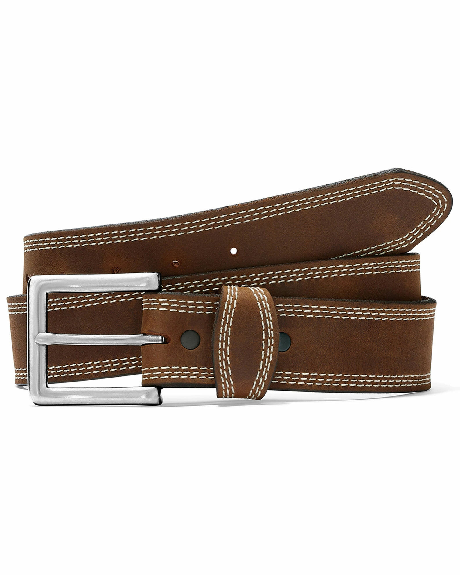 Justin Men's Triple Stitch Border Classic Belt 3 Justin Men's Triple Stitch Border Classic Belt