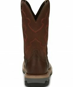 Justin Men's Carbide Western Work Boots - Soft Toe Brown -Justin Shop 2000334468 200 P4