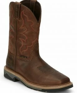 Justin Men's Carbide Western Work Boots - Composite Toe Brown -Justin Shop 2000334472 200 P1 1