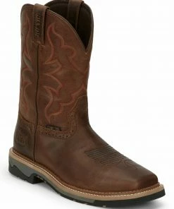 Justin Men's Carbide Western Work Boots - Composite Toe Brown