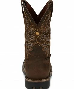 Justin Men's Fireman Brown Western Boots - Square Toe -Justin Shop 2000334474 200 P4