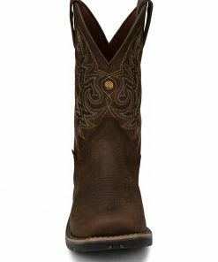 Justin Men's Fireman Brown Western Boots - Square Toe -Justin Shop 2000334474 200 P5