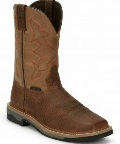 Justin Men's Carbide Western Work Boots - Composite Toe Brown