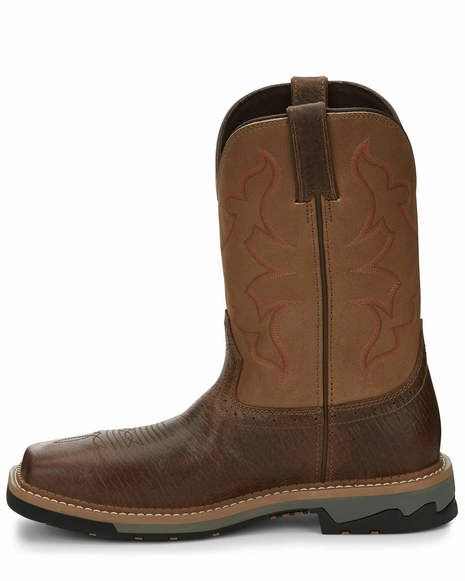 Justin Men's Carbide Western Work Boots - Composite Toe Brown 5 Justin Men's Carbide Western Work Boots - Composite Toe Brown - Image 3