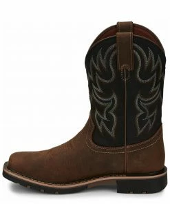 Justin Men's Fireman Black Western Boots - Square Toe 11 Justin Men's Fireman Black Western Boots - Square Toe -Justin Shop 2000334478 280 P3