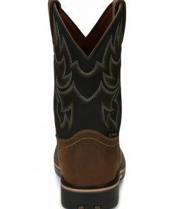 Justin Men's Fireman Black Western Boots - Square Toe 12 Justin Men's Fireman Black Western Boots - Square Toe -Justin Shop 2000334478 280 P4