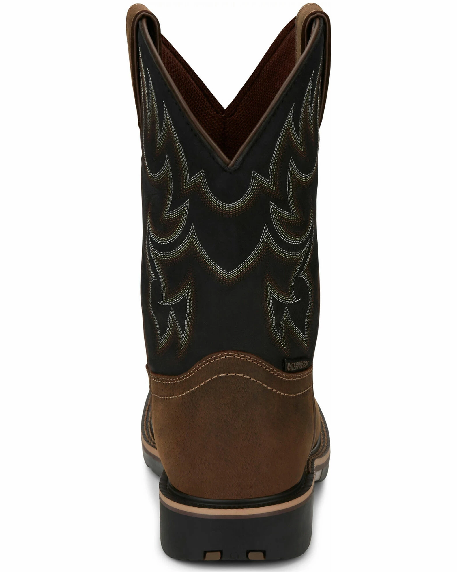 Justin Men's Fireman Black Western Boots - Square Toe 6 Justin Men's Fireman Black Western Boots - Square Toe - Image 4