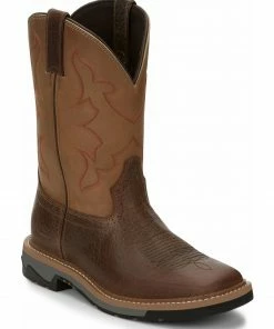 Justin Men's Carbide Western Work Boots - Soft Toe Brown