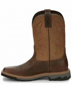 Justin Men's Carbide Western Work Boots - Soft Toe Brown -Justin Shop 2000334480 200 P3