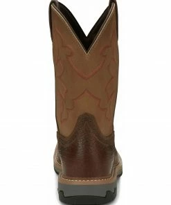 Justin Men's Carbide Western Work Boots - Soft Toe Brown -Justin Shop 2000334480 200 P4