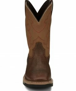 Justin Men's Carbide Western Work Boots - Soft Toe Brown -Justin Shop 2000334480 200 P5