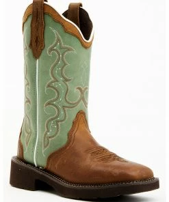 Justin Women's Raya Turquoise Western Boots - Square Toe