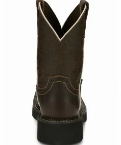 Justin Women's Mandra Brown Western Boots - Square Toe Dark Brown -Justin Shop 2000335060 201 P4