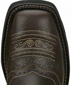 Justin Women's Mandra Brown Western Boots - Square Toe Dark Brown -Justin Shop 2000335060 201 P6