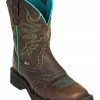 Justin Women's Mandra Chocolate Western Boots - Wide Square Toe -Justin Shop 2000335061 240 P1