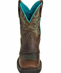 Justin Women's Mandra Chocolate Western Boots - Wide Square Toe -Justin Shop 2000335061 240 P4