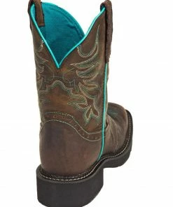 Justin Women's Mandra Chocolate Western Boots - Wide Square Toe -Justin Shop 2000335061 240 P5